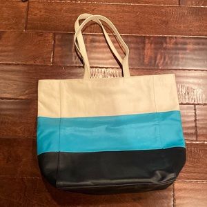 Talbots multi color leather tote- like new!!